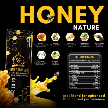 Honey Nature - 24 Sachets -10G + GRATIS 2 Frascos de Revive Blend