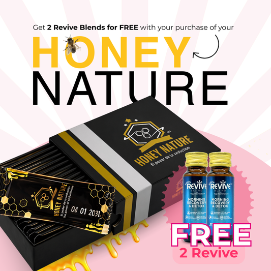Honey Nature - 24 Sachets -10G + GRATIS 2 Frascos de Revive Blend